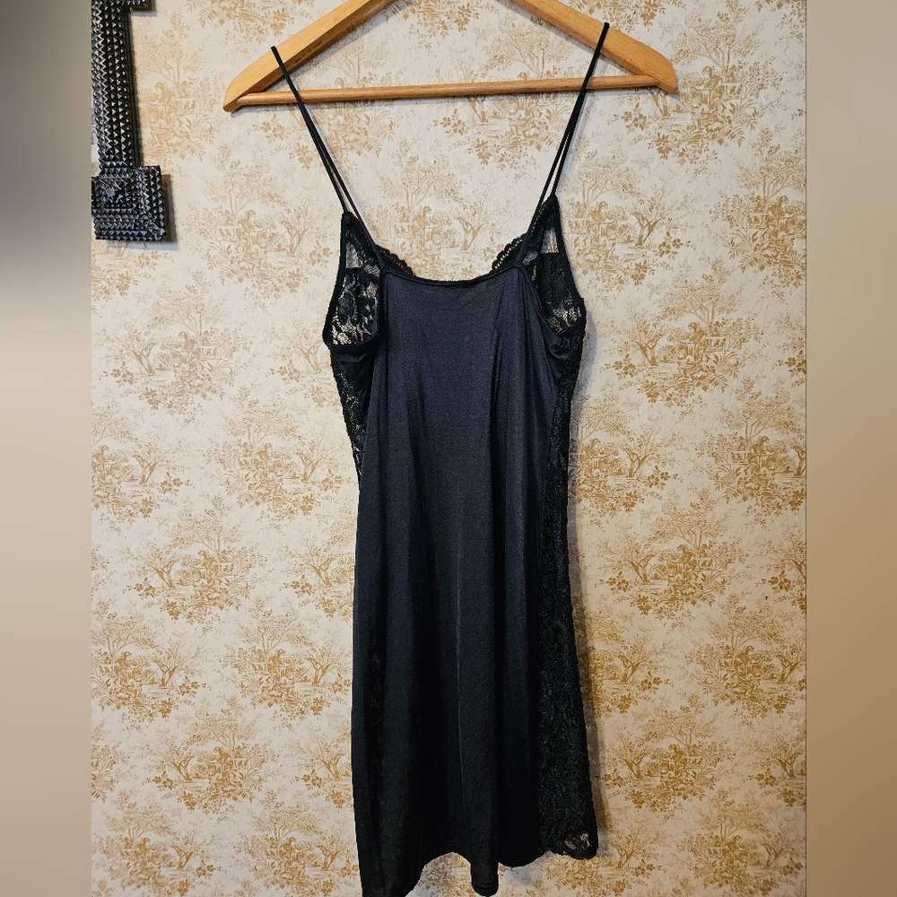 Vintage 1994 Small Black Lace Slip/ Dress - Picture 6 of 10